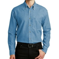 Men's Rugged Long Sleeve Denim Shirt, Extra-Small Faded Denim