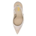 thumbnail image 3 of FSJ Women Chain Chunky Block Heel Pointed Closed Toe Slingback Sandals Slip On&nbsp;Sparkly Rhinestones Upper Summer Pumps Dress Party Shoes Size 8 Beige, 3 of 4