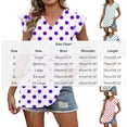 thumbnail image 3 of Craaazy Women Casual V Neck Blouse, Polka Dot/Ombre/Check Print Short Sleeve Ruffle Sleeve Top, Loose Fit Comfy T-shirts for Daily Wear Gifts, 3 of 9