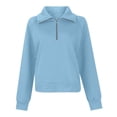 thumbnail image 3 of Women's Half Zip Sweatshirt Oversized Long Sleeve Quarter Zip Pullover Casual Lightweight Loose Sweatshirt Y2K Tops, 3 of 4