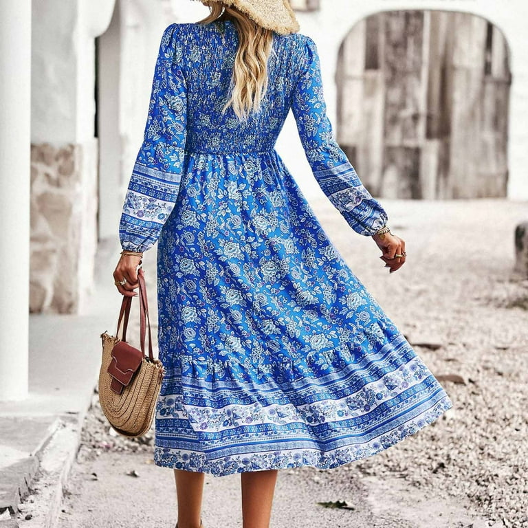 Floral print flowy dress cheap