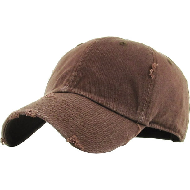 KBETHOS Washed Solid Vintage Distressed Cotton Dad Hat Adjustable