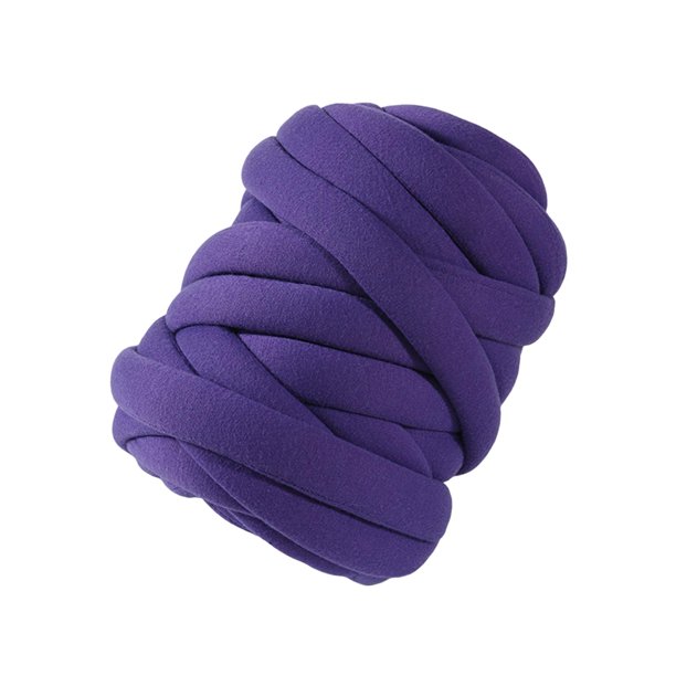 Hilo de lana grueso, hilo voluminoso, relleno DIY, hilo jumbo tejido a mano para sombreros y mantas. Violeta