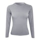 thumbnail image 4 of Camiseta de manga larga con canalé para mujer: cuello redondo, ajustada, tejido elástico, prenda básica informal, poliéster/spandex, para todas las estaciones., 4 of 5