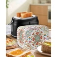 thumbnail image 4 of White Boho Toaster Cover 4 Slice, Large Kitchen Appliance Covers, Retro Ethnic Colorful Flower Aesthetic Art Toaster Oven Cover with Loop, Bread Machine Cover Polyester Dust Cover Protection, 4 of 4