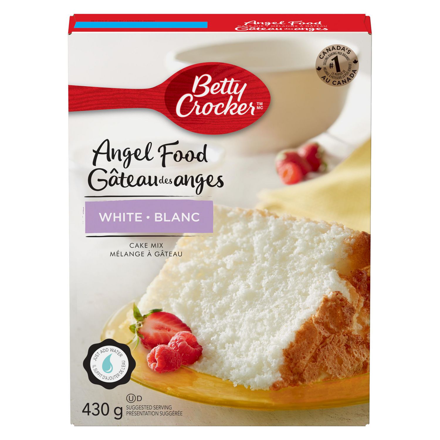 12　Cake　Food　430　Crocker　Betty　g,　Servings,　430　Angel　White,　Mix,　g
