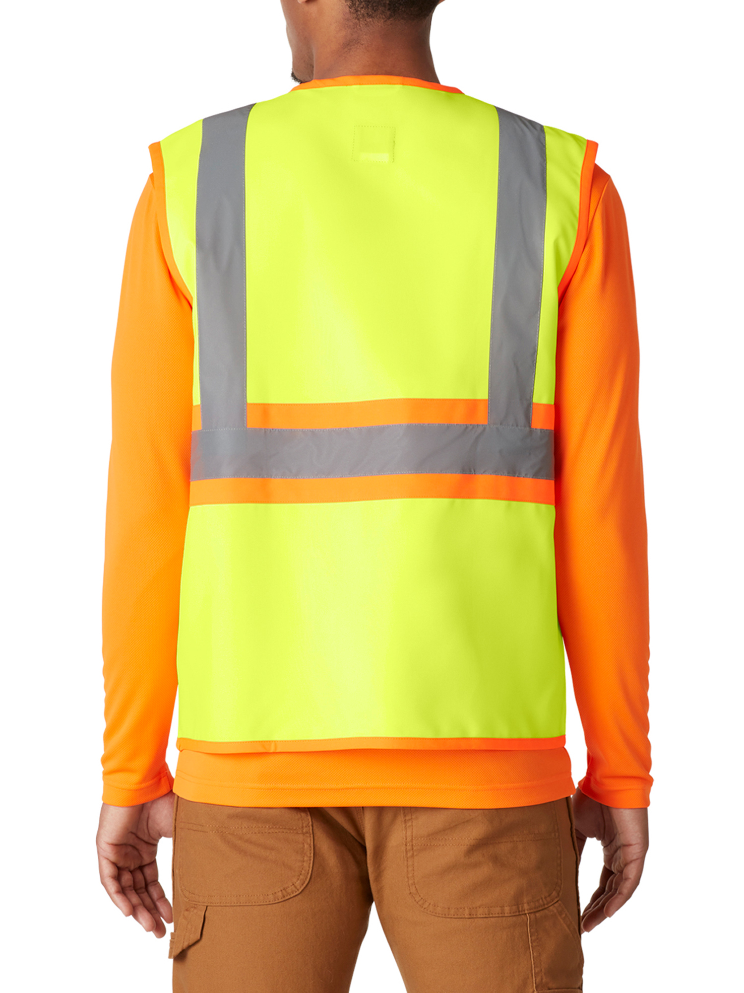 Genuine Dickies Safety Vest, Hi-Vis Synthetic Vest, 3M™ Scotchlite™ Reflective Taping, ANSI Class 2 - image 2 of 6