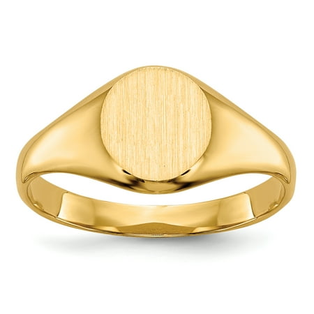 14k Yellow Gold Engravable Childs Signet Ring