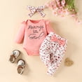 thumbnail image 2 of mgoYE Newborn Baby Girl Clothes Mommys Little Girl Romper Winter Floral Pant Set Headband 3 Pcs Clothes for Girl, 2 of 9
