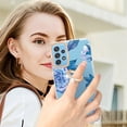 thumbnail image 4 of Allytech Galaxy A52 4G/5G Case Cover, Soft TPU Back Cover with Ring Holder Stand Shockproof Anti-Scratch Slim Fit Bumper Phone Case for Samsung Galaxy A52 4G/5G, Blue Flower, 4 of 4