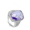 thumbnail image 4 of Simulated Lavender Faceted Oval Anniversary Ring .925 Sterling Silver Band Purple CZ Female Size 11, 4 of 4