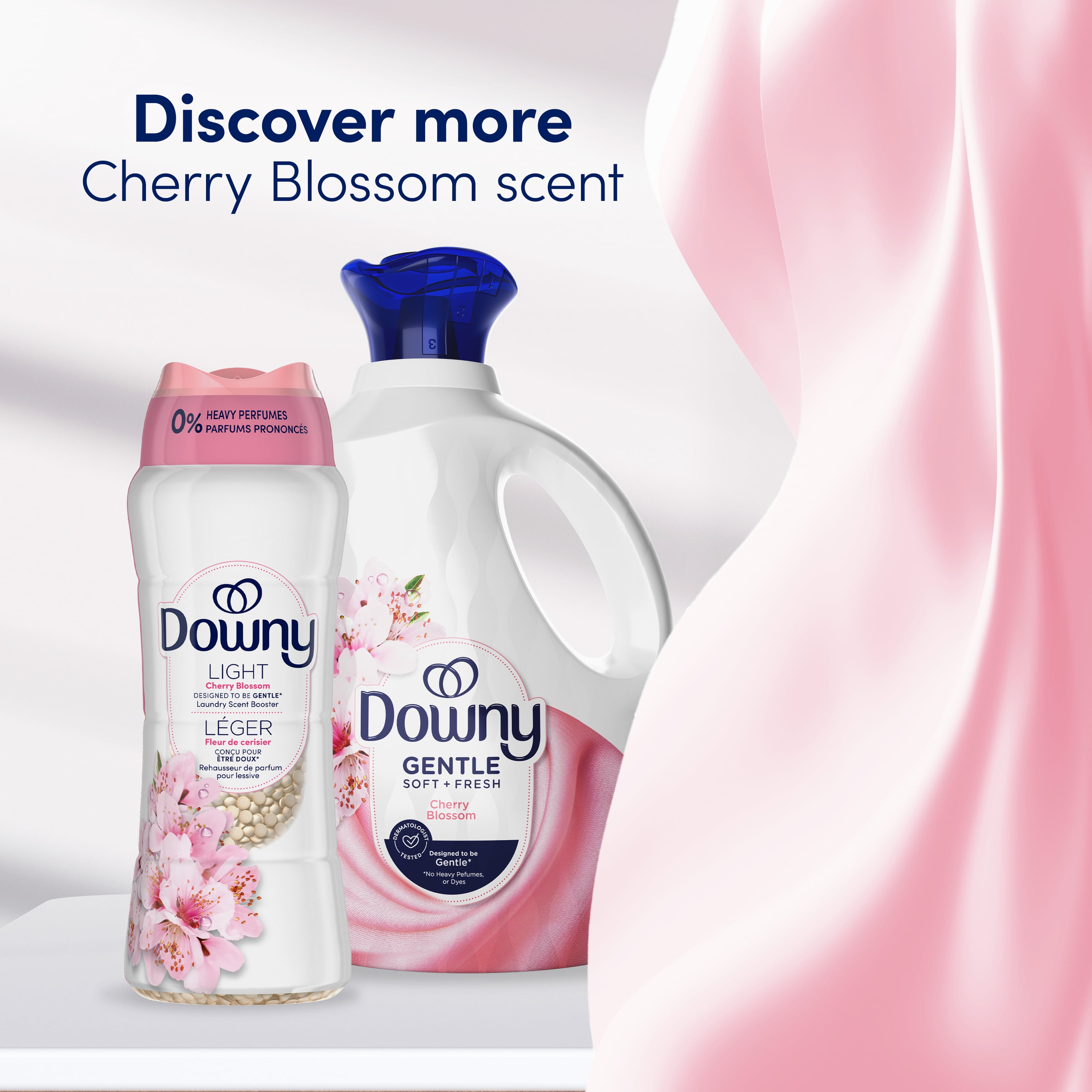 Downy Gentle Soft + Fresh Liquid Fabric Softener, Cherry Blossom Scent, 93 fl oz, 138 Loads