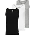 thumbnail image 4 of PUMA Men's 3 Pack Ribbed Tank Tops, White/Gray/Black, L, 4 of 5