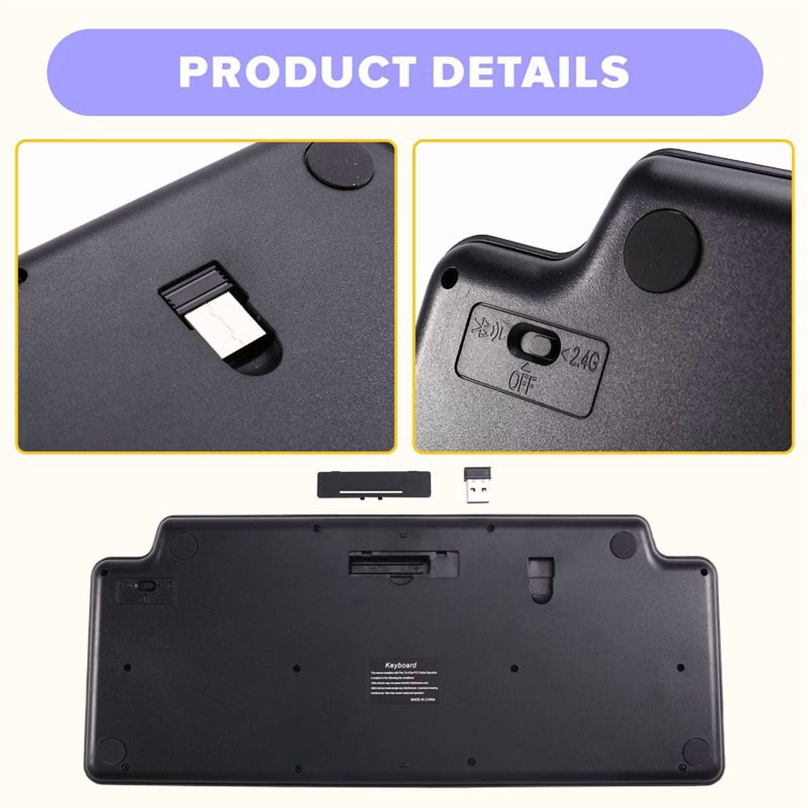 2.4G Wireless Bluetooth Keyboard with Number Touchpad Mouse Card Slot Numeric Keypad for Android IOS Desktop Laptop PC