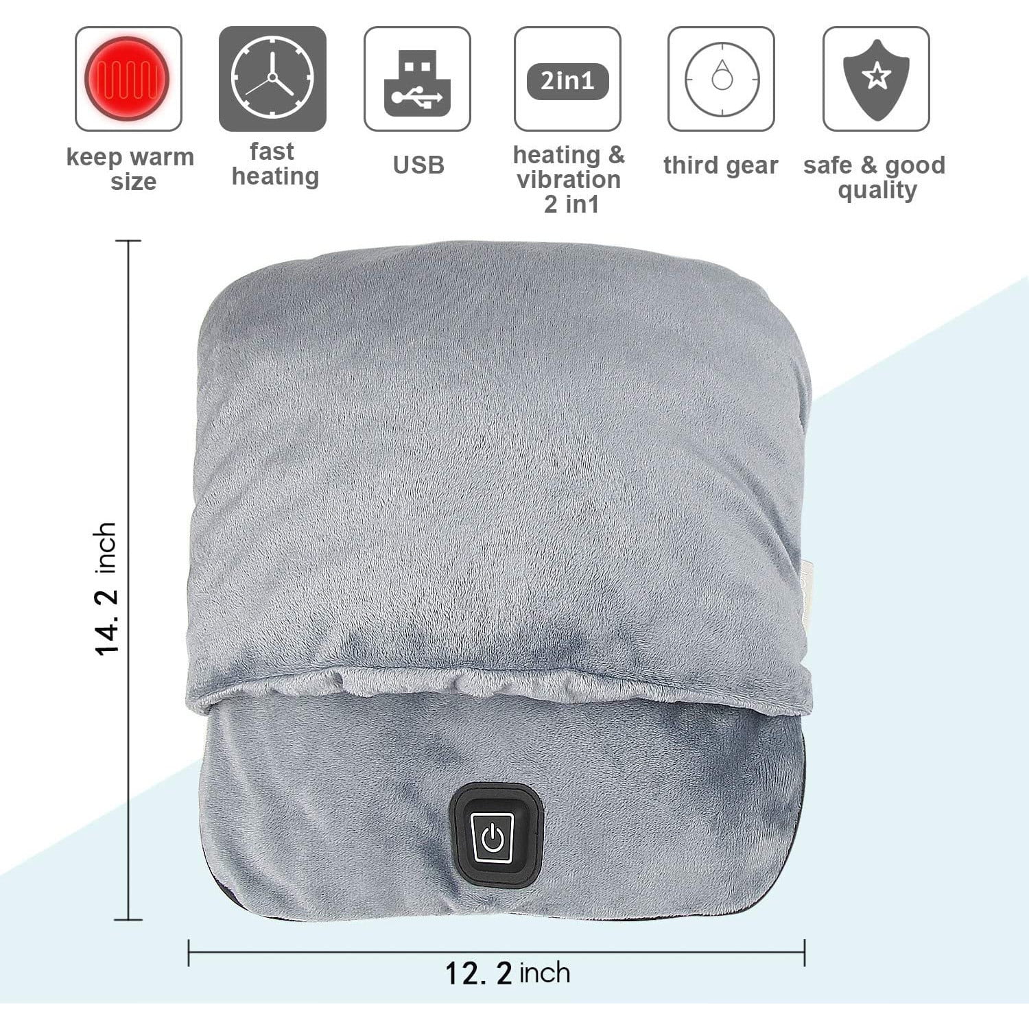 Suncoda Electric Blanket Heated Wearable Blanket USB Removable And Washable Foot Warmer Shock Massage Foot Pad Foot Massager Heating Shoes 3 Gear Flannel Shoes Heated Blanket Twin