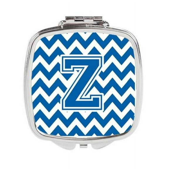 Letter Z Chevron Blue & White Compact Mirror - Blue & White