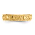 thumbnail image 4 of 14k Yellow Gold Love Heart Adjustable Toe Ring Open Midi, 4 of 9