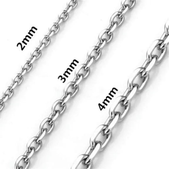 HOOUN 2 3 4mm Mens Women's Silver Stainless Steel Round Chain Necklace 18"-26" Jewelry-18-3mm