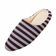 thumbnail image 1 of Pantuflas unisex de interior con rayas cálidas, de algodón, para otoño e invierno, para hombre y mujer, talla 44/45 (café), 1 of 4