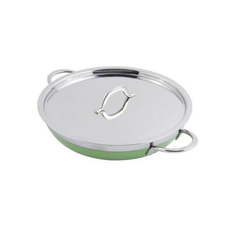 

11 x 2.25 in. Classic Country French Collection Saute 2 quart Pan & Skillet with Cover Double Handle Lime - 12 oz
