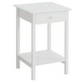 thumbnail image 1 of HOMCOM Table de Nuit Moderne, Table d'Appoint avec Tiroir et Tablette de Rangement, Table de Bout pour Salon, 15.4 Pouces x 15.4 Pouces x 24 Pouces, Blanc, 1 of 10