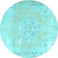thumbnail image 1 of Ahgly Company Indoor Round Persian Light Blue Traditional Area Rugs, 6' Round, 1 of 4