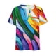thumbnail image 5 of Plus Tamaño de las Mujeres Blusas, Cuello en V Casual Suelto Manga Corta Superior, Impresión Blusa Poliéster Spandex, 5 of 8