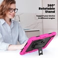 thumbnail image 4 of Case for iPad Air 11 Inch M3 2025/M2 2024 (7th/6th Gen) with Screen Protector, 360 Degree Rotating Kickstand Hand Strap Heavy Duty Shockproof Cover with Shoulder Strap, Rose, 4 of 7