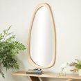 thumbnail image 2 of DecMode 19" x 42" Brown Oval Wall Mirror, 2 of 9