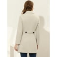 thumbnail image 4 of Abrigo de invierno para mujer Allegra K Cuello de piel sintética Abrigo largo cálido beige M, 4 of 6