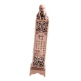 thumbnail image 2 of Quemador de incienso Torre Pequeño Monje Talla de metal decorativa Porta incienso para regalar Cobre Bambú, 2 of 9