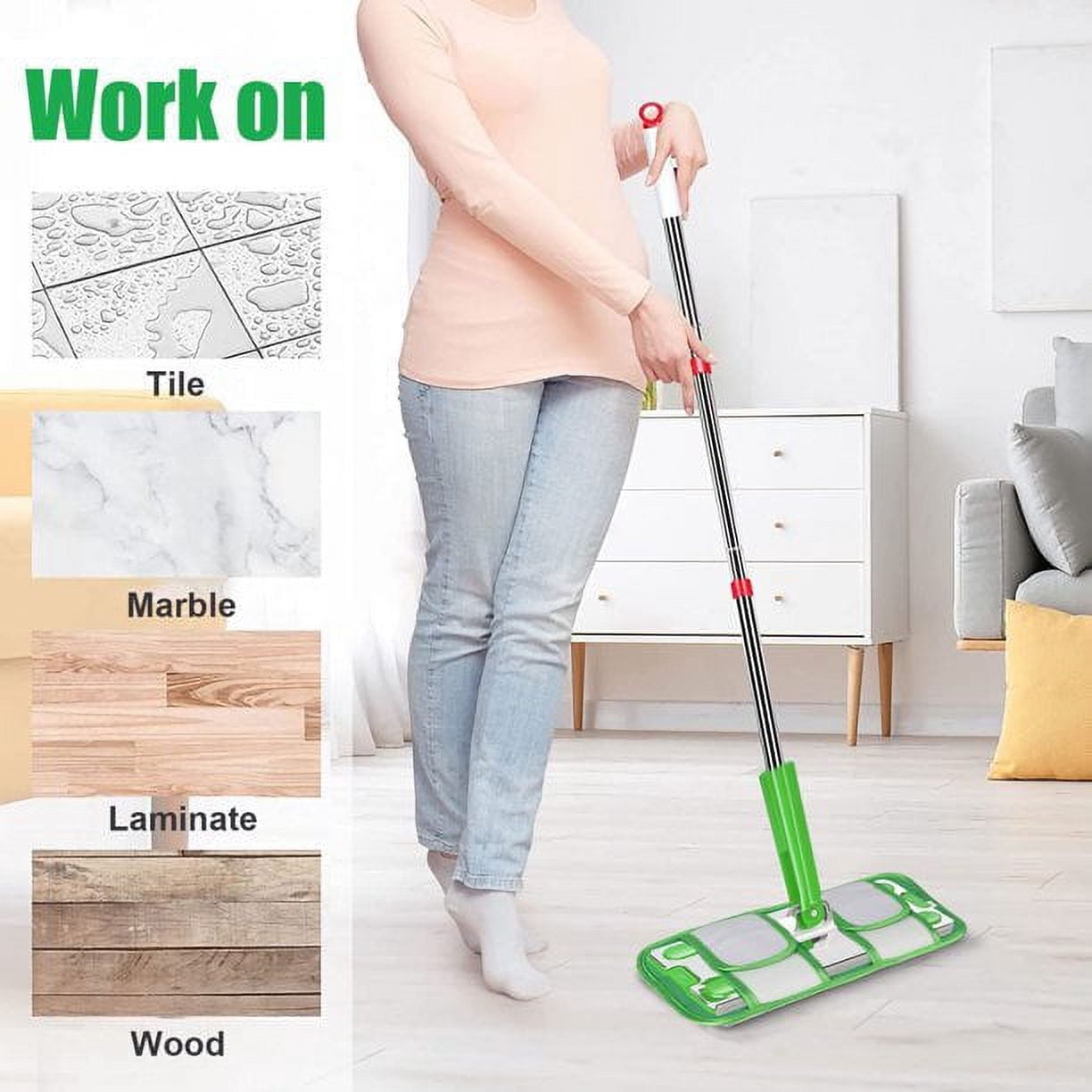 HOMEXCEL Microfiber Mop Pads Compatible with Swiffer Sweeper Mops, Reusable and Machine Washable Floor Mop Pad Refills, Mop Head