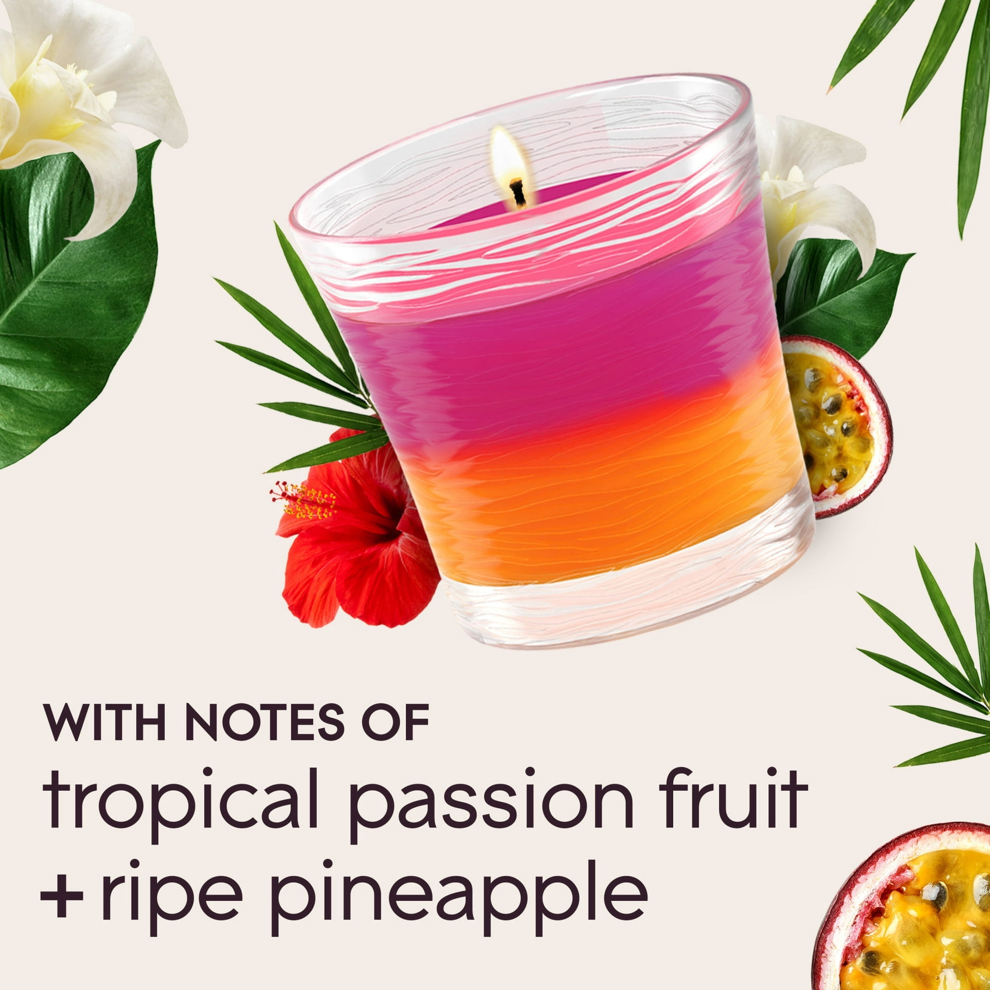 Glade 2in1 Single Wick Candles, Hawaiian Breeze + Vanilla Passionfruit, 8.16 oz