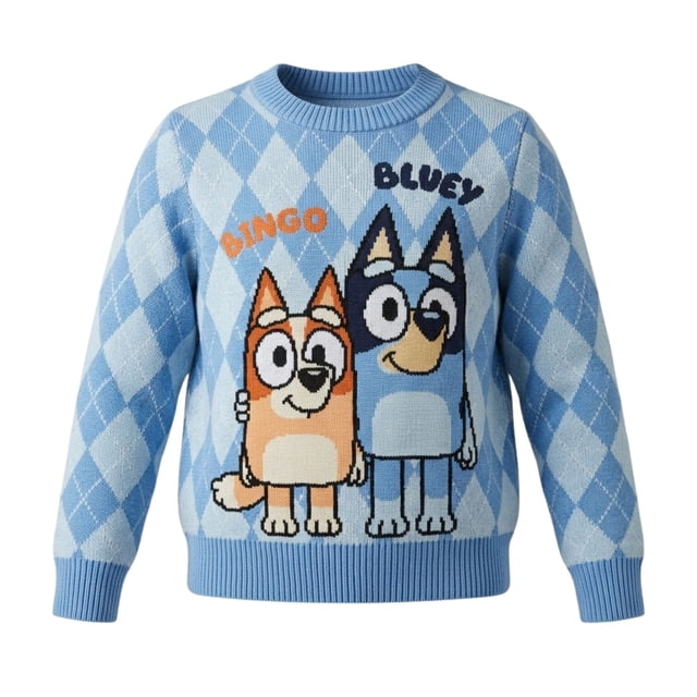 Suéter Navideño para Niña Bluey Azul Talla 4 Años