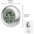 thumbnail image 2 of KADAMS Silver Waterproof Digital Timer Clock with Smart Alarm, Hygrometer, Temperature Display, Suction Cup, for Home Kitchen or Bathroom, 2 of 8