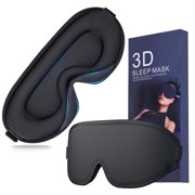 Annvchi Sleep Eye Mask 3D Sleep Memory Foam Cotton Blackout and Blindfold for Travel Nap Eye Mask for Sleeping，Black