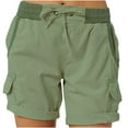 thumbnail image 1 of Pantalones Cortos Para Mujer Cargo Shorts Moda Casual Color Sólido Cintura Alta A-Line Pantalones Casuales de Pierna Ancha Sueltos Odeerbi  ODB158223, 1 of 7