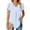 Light Blue #127, variant on Women's Summer Tunic Tops Dressy Casual Chiffon Blouses Plus Size V Neck Short Sleeve T-Shirts Navy M