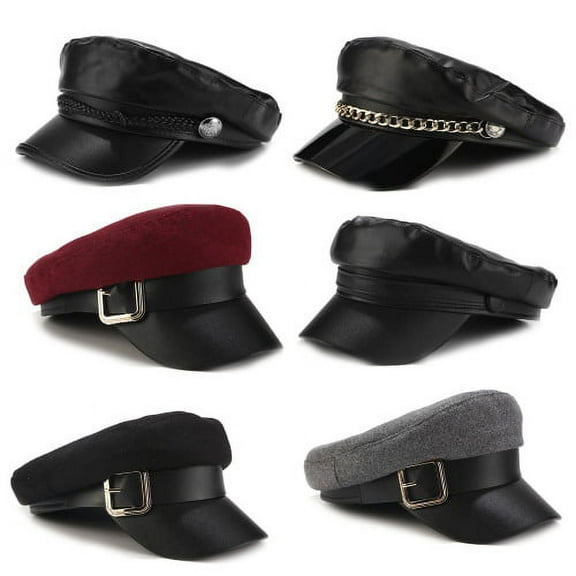 Zhaomeidaxi Women Yacht Captain Sailor Hat Newsboy Peaked Beret Cap for Daily Wear