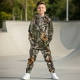 thumbnail image 5 of Uorisanigo Kids Long Sleeve Hoodie & Sweatpants Outfit Set of 2, Oversized Camo Hunting Forest Pullover Hoodies Sweatshirt Suit Active Matching Set for Fall Winter Spring, 5 of 7