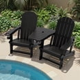 thumbnail image 5 of Walsunny Adirondack Chairs Set of 2 Fire Pit Chair Set with Connecting Tray Cup Holder Removable Tabletop,All-Weather HDPE Outdoor Chair Set for Patio Garden Lawn,Black, 5 of 7