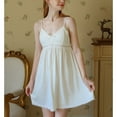 thumbnail image 3 of Defitshape Women's Soft Nightgown Victorian Sleeveless Sleep Dress Night Gown Princess Lightweight Cami Chemise White Large, 3 of 4
