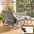 thumbnail image 6 of Pirecart Papasan Chair with Ottoman, Outdoor Comfy Rocking Chair with Cushion & Sturdy Metal Frame, Patio Lounge Chair for Balcony Backyard Porch Bedroom, Gray, 6 of 10