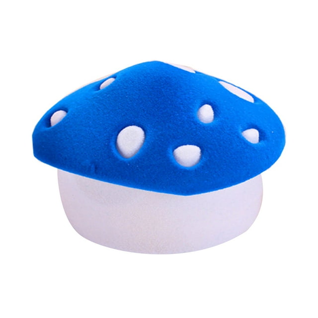 Caja de joyería con forma de hongo Anillos Caja de almacenamiento Anillo delicado Organizador de collar Caja de empaque de joyería Caja de anillos (Azul)