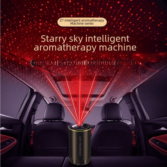 Máquina de aromaterapia inteligente con cielo estrellado para automóvil, difusor de aerosol inteligente de larga duración, lámpara de captación de sonido, máquina de aromaterapia para automóvil
