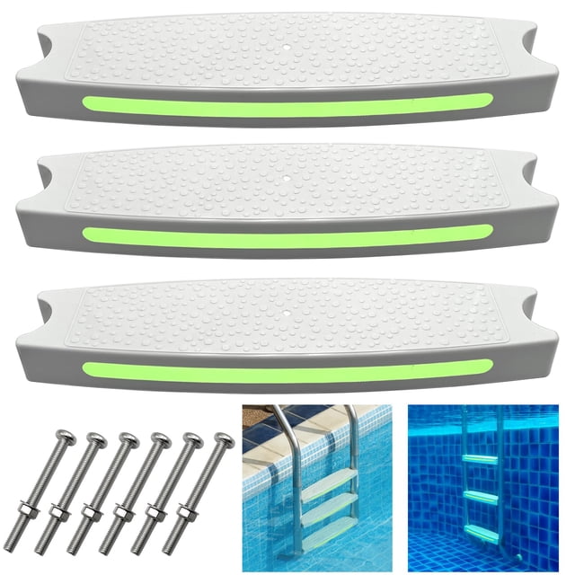 Pool Ladder Steps Replacement, 18" Universal Heavy Duty Pool Ladder Steps, Swimming Pool Ladder Steps for Inground Pools & Above