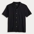 thumbnail image 3 of Men's For The Republic Short Sleeve Stretch Striped Camp Shirt Color: Black Size: S, 3 of 4