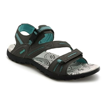 - Outwoods Women's Lane 1 Gray Nubuck Multi Velcro Strap Walking Sandal Size: 11 M