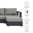 thumbnail image 4 of Modular Lounge Sectional Sofa Set, Grey Gray, Aluminum Metal, Outdoor Patio Balcony Cafe Bistro Garden Hospitality Restaurant, Modern Contemporary HB36649, 4 of 8