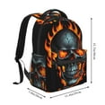 thumbnail image 2 of Gaeub Flame Metal Skull Ergonomic Lightweight Laptop Backpack - Multiple Pockets for School, Work, Travel, Outdoor Activities -One Size, 2 of 5